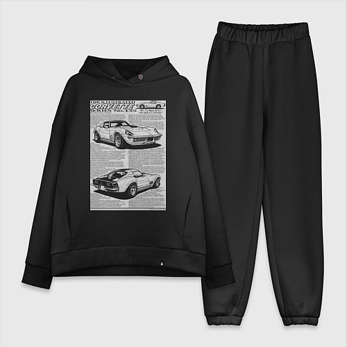 Женский костюм оверсайз Chevrolet Corvette / Черный – фото 1