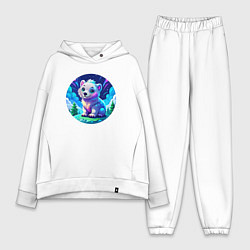 Женский костюм оверсайз Белый медвежонок в Арктике, цвет: белый