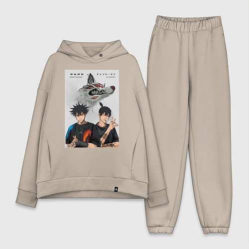 Женский костюм оверсайз Магическая битва Мэгуми Фусигуро Аки Хаякава / Миндальный – фото 1