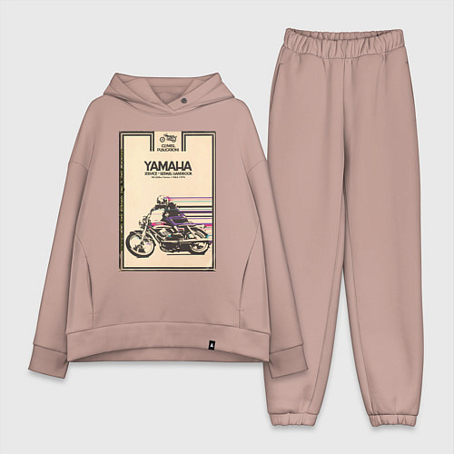Женский костюм оверсайз Мотоцикл Yamaha / Пыльно-розовый – фото 1
