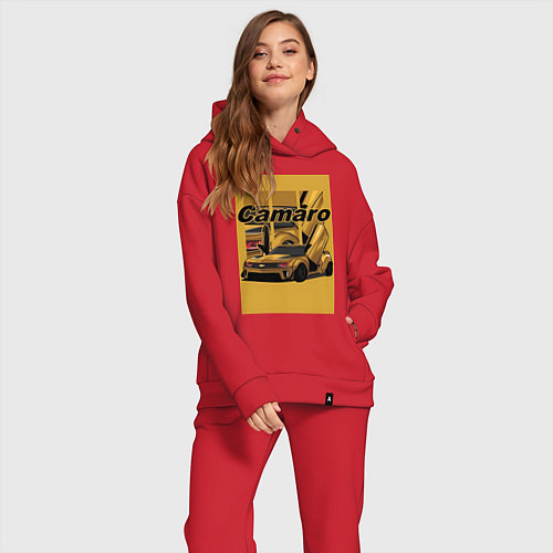 Женский костюм оверсайз Chevrolet Camaro авто / Красный – фото 2