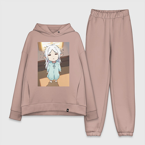 Женский костюм оверсайз Фрирен ребенок / Пыльно-розовый – фото 1