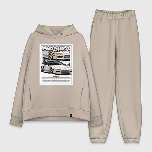 Женский костюм оверсайз Honda nsx авто / Миндальный – фото 1