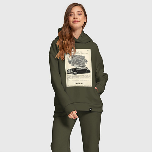 Женский костюм оверсайз Jaguar авто / Хаки – фото 2