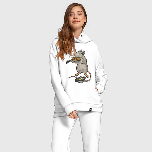 Женский костюм оверсайз Мышонок скрипач / Белый – фото 2