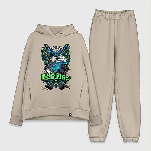 Женский костюм оверсайз Моя геройская академия главный герой Деку / Миндальный – фото 1