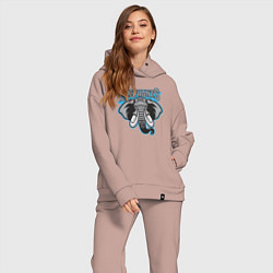 Женский костюм оверсайз Elephants team, цвет: пыльно-розовый — фото 2