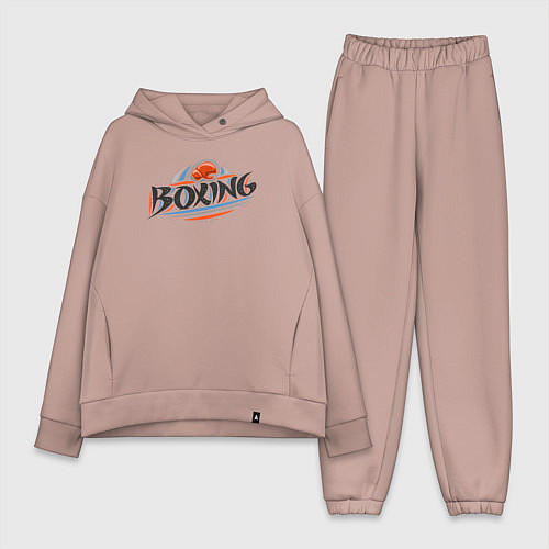 Женский костюм оверсайз Style boxing / Пыльно-розовый – фото 1
