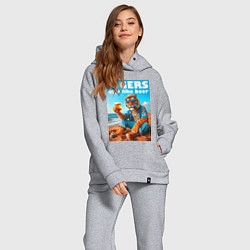 Женский костюм оверсайз Tigers also like beer - ai art fantasy, цвет: меланж — фото 2