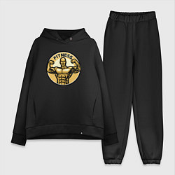 Женский костюм оверсайз Fitness power, цвет: черный