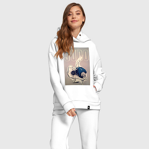 Женский костюм оверсайз Дзюдо бросок через бедро / Белый – фото 2