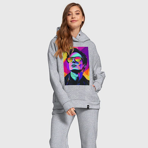 Женский костюм оверсайз Портрет Дурова pop art / Меланж – фото 2