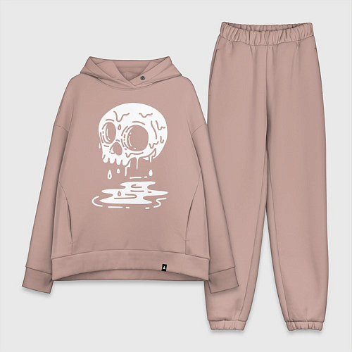Женский костюм оверсайз Череп плачет / Пыльно-розовый – фото 1