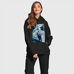 Женский костюм оверсайз Сатору Годзё любовь - Магическая битва, цвет: черный — фото 2