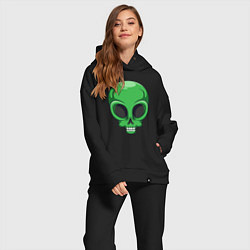 Женский костюм оверсайз Green skeletor, цвет: черный — фото 2