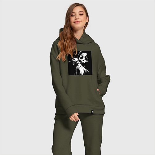 Женский костюм оверсайз Крик с ножом / Хаки – фото 2