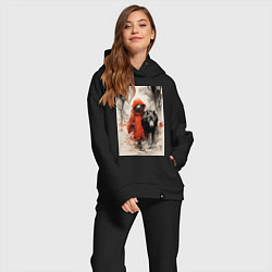 Женский костюм оверсайз Красная шапочка с волком, цвет: черный — фото 2