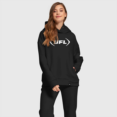 Женский костюм оверсайз Ufl logo / Черный – фото 2