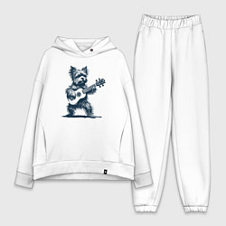 Женский костюм оверсайз Йоркширский терьер играет на гитаре