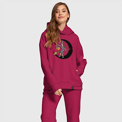 Женский костюм оверсайз Ведьмочка с тыквой, цвет: маджента — фото 2