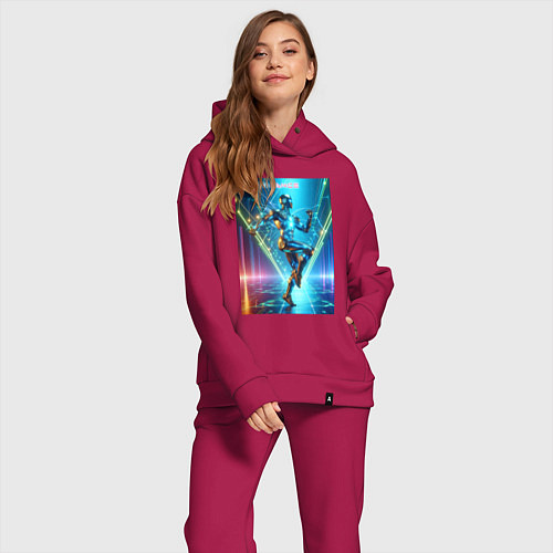 Женский костюм оверсайз Cool cyber dancer - neon glow / Маджента – фото 2