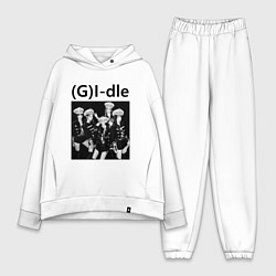 Женский костюм оверсайз G I-dle группа в стиле империи, цвет: белый