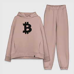 Женский костюм оверсайз Биткоин - знак, цвет: пыльно-розовый