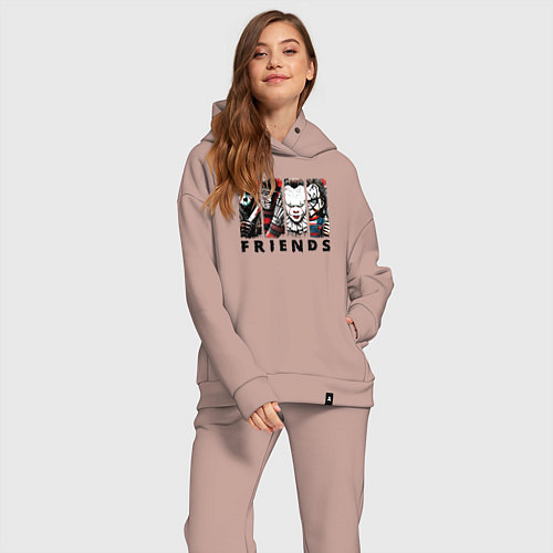 Женский костюм оверсайз Halloween friends black friday / Пыльно-розовый – фото 2