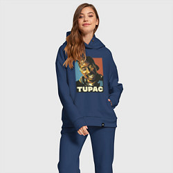 Женский костюм оверсайз Tupac - all eyez on me, цвет: тёмно-синий — фото 2