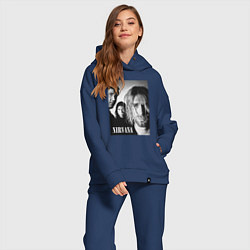 Женский костюм оверсайз Nirvana rock band black, цвет: тёмно-синий — фото 2
