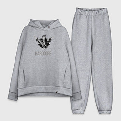 Женский костюм оверсайз Hardcore will never die, цвет: меланж