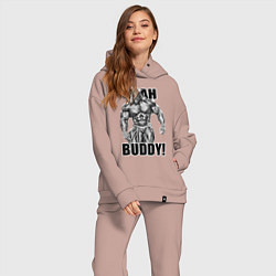 Женский костюм оверсайз Ronnie Coleman- yeah buddy, цвет: пыльно-розовый — фото 2