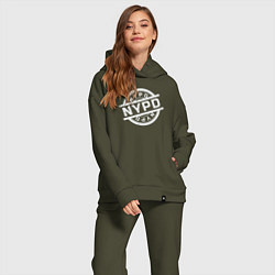 Женский костюм оверсайз Полиция Нью-Йорка, цвет: хаки — фото 2