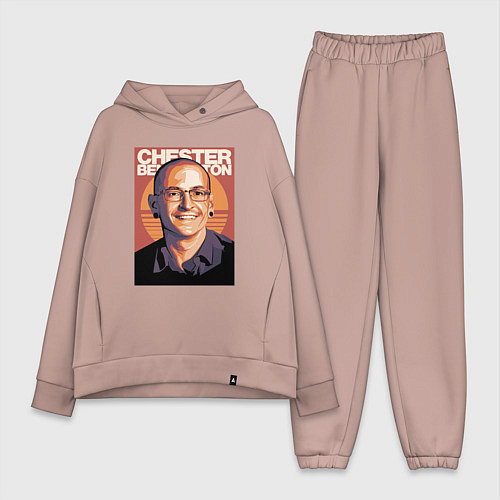 Женский костюм оверсайз Chester из Linkin park / Пыльно-розовый – фото 1