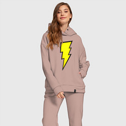 Женский костюм оверсайз Shazam and Black Adam logo, цвет: пыльно-розовый — фото 2