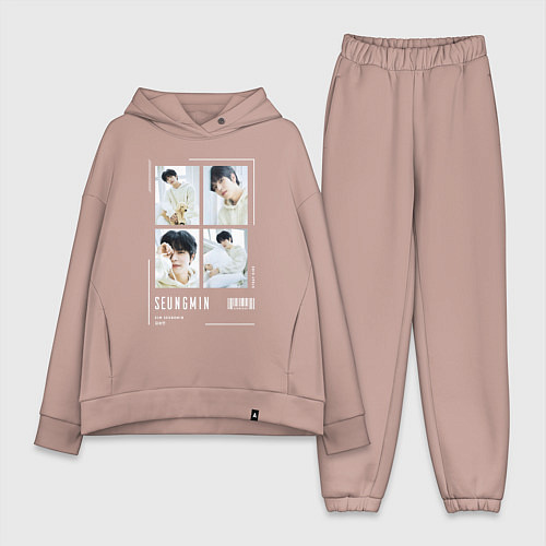 Женский костюм оверсайз Seungmin stray kids cute / Пыльно-розовый – фото 1