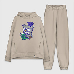 Женский костюм оверсайз Читающая сова