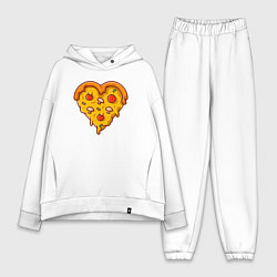 Женский костюм оверсайз Сердечная пицца, цвет: белый