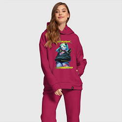 Женский костюм оверсайз Rebecca - edge runners, цвет: маджента — фото 2