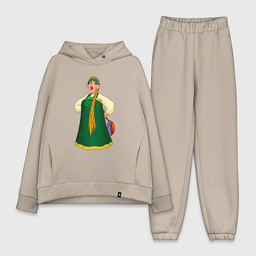 Женский костюм оверсайз Баба / Миндальный – фото 1