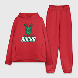 Женский костюм оверсайз Milwaukee Bucks NBA, цвет: красный