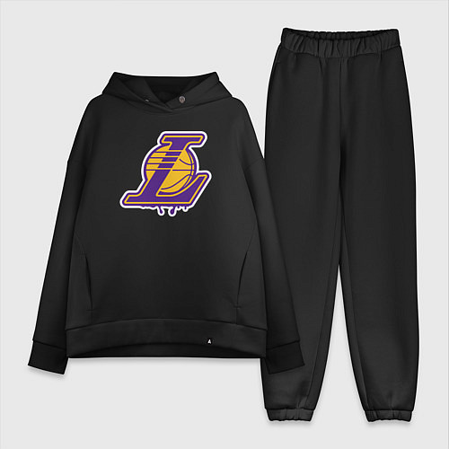 Женский костюм оверсайз Lakers team / Черный – фото 1