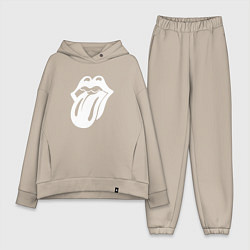 Женский костюм оверсайз Rolling Stones - white logo