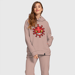 Женский костюм оверсайз Коварный вирус, цвет: пыльно-розовый — фото 2