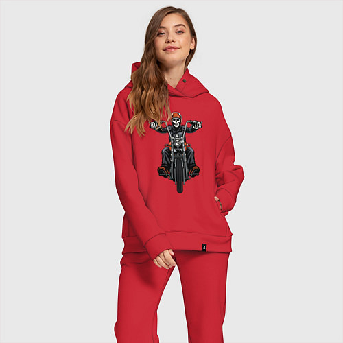 Женский костюм оверсайз Dead racer / Красный – фото 2