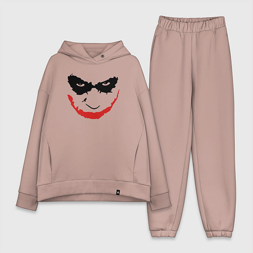 Женский костюм оверсайз Хит Леджер лицо джокера / Пыльно-розовый – фото 1