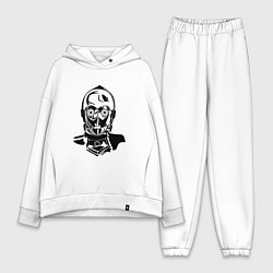 Женский костюм оверсайз Си три пи о, цвет: белый