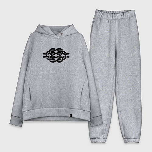 Женский костюм оверсайз Декоративный узел / Меланж – фото 1