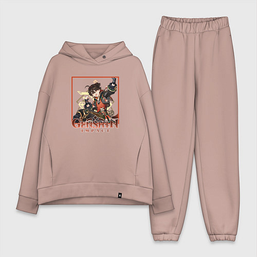 Женский костюм оверсайз Ка Мин / Пыльно-розовый – фото 1