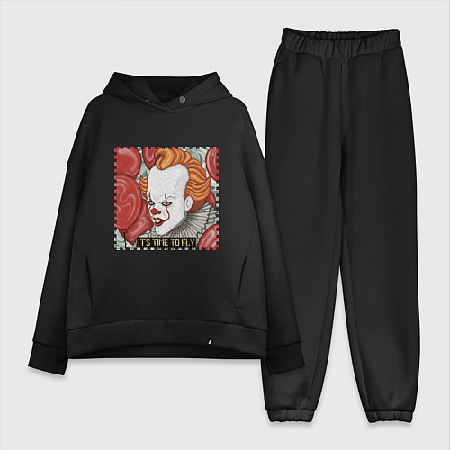 Женский костюм оверсайз Пиксельный Пеннивайз / Черный – фото 1